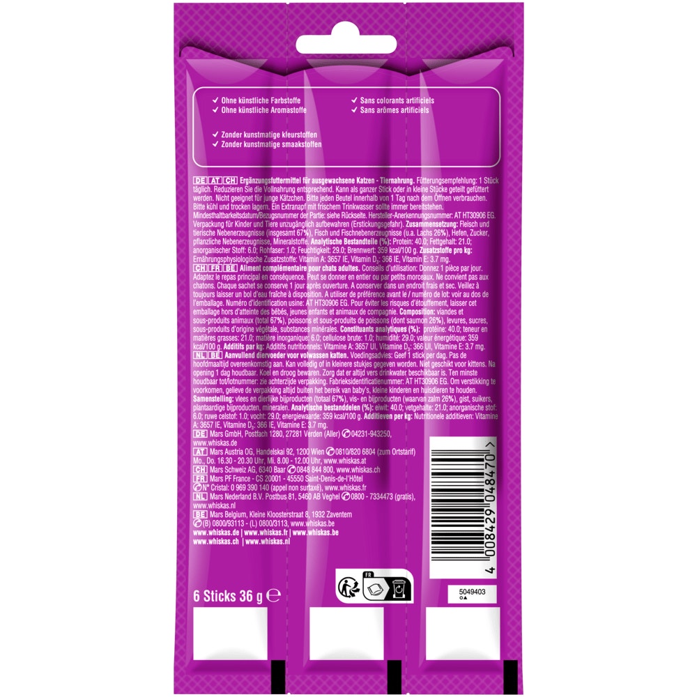 WHISKAS® STICKS Lachs, 6 x 6g - 2